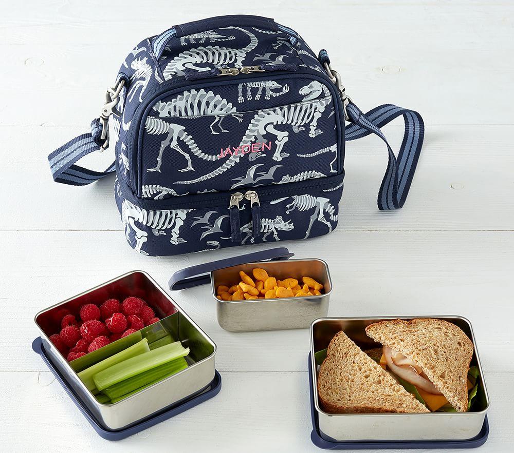 Stainless Steel Food Container Set, Dual Compartment